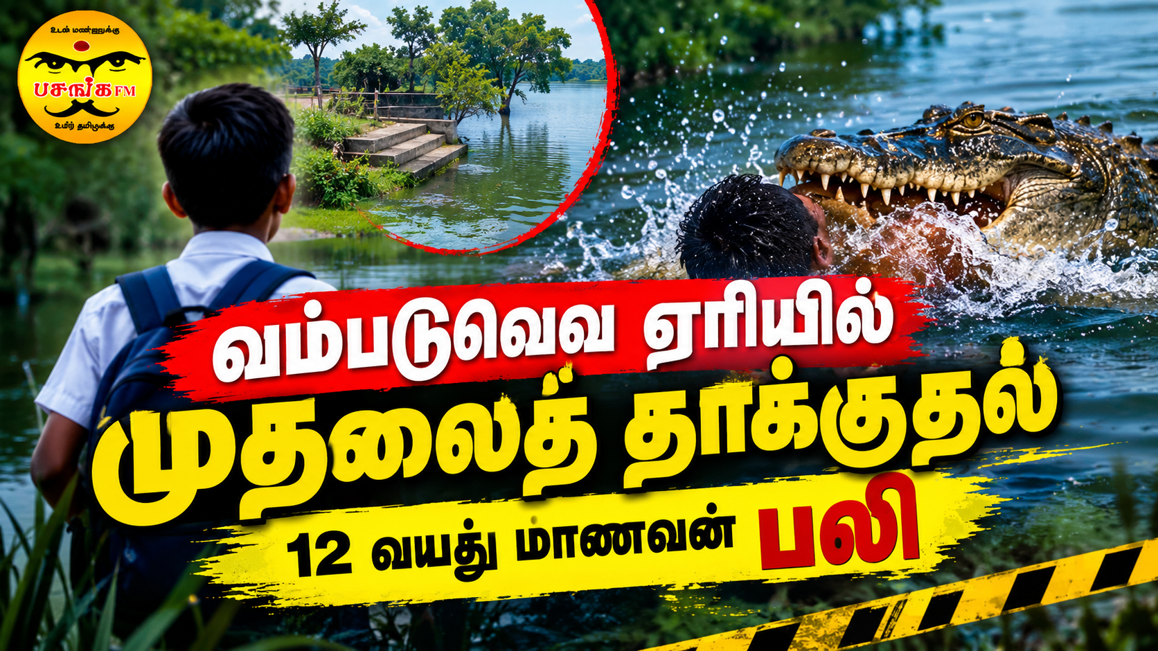 ஏரியில் முதலைத் தாக்குதல்….. 12 வயது பாடசாலை மாணவன் உயிரிழப்பு!!